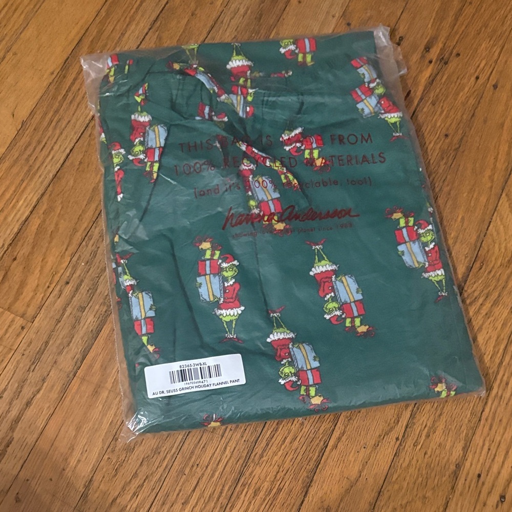 *Hanna Andersson Flannel Pajama Pants in Festive Green/Grinch UNISEX SIZE - Picture 4 of 5